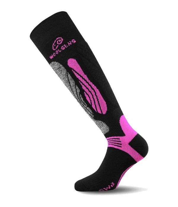 Lasting SWI ponožky, černá/růžová, M 38-41